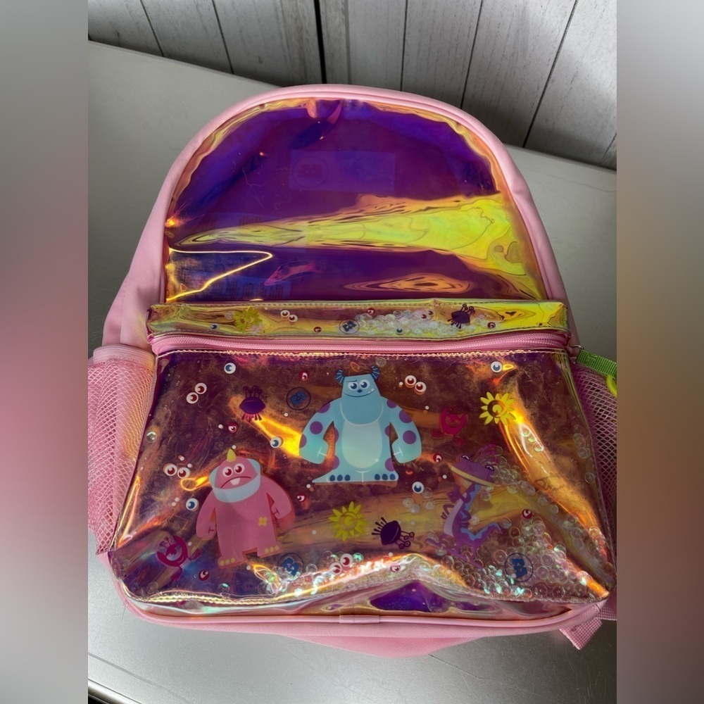 DISNEY STORE Monsters INC Monsters University Sulley Mike Backpack Holographic - Picture 5 of 8